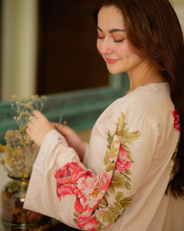 hania aamir light beige bloom & bliss co-ord set