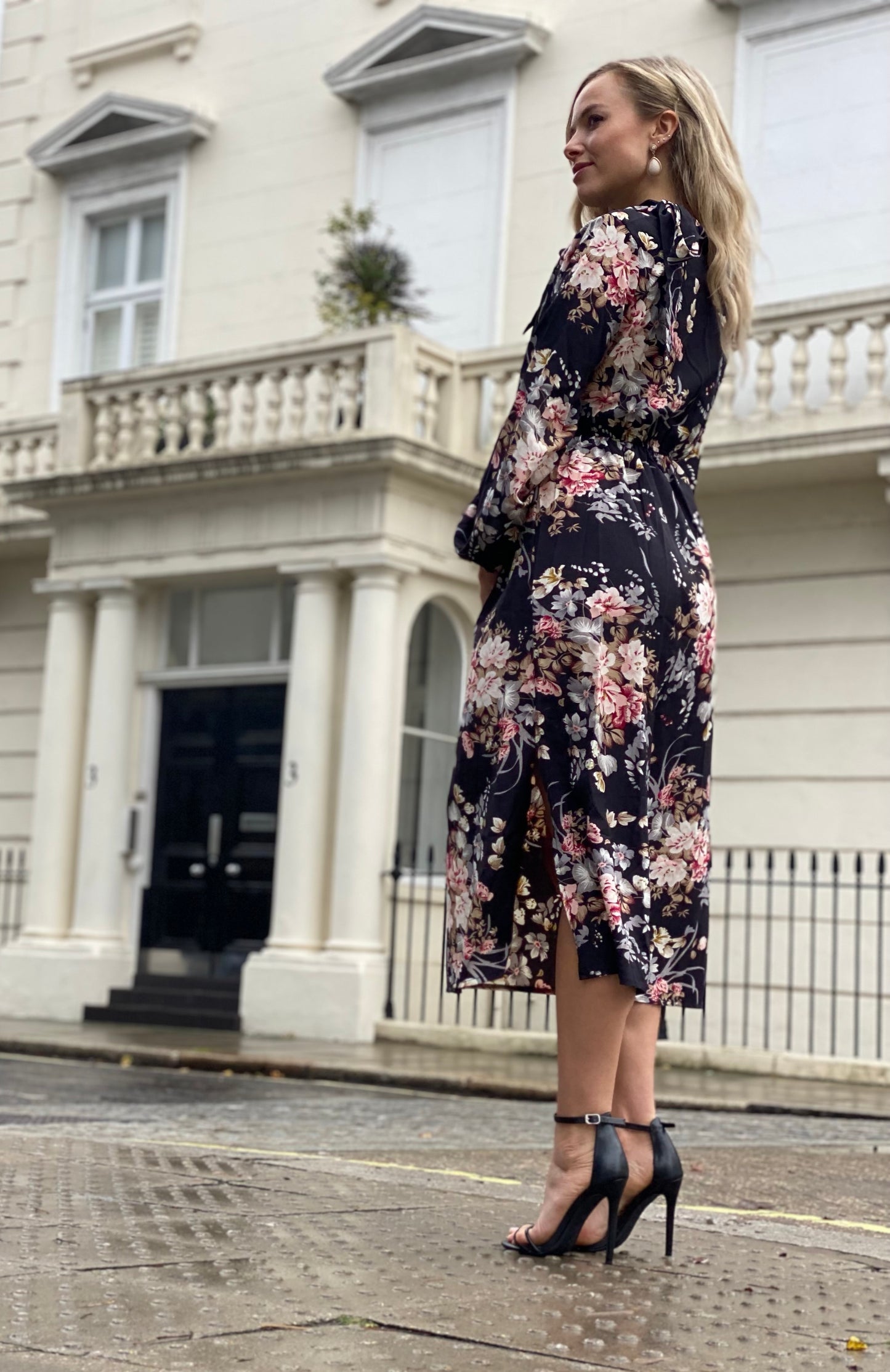 women's bohemian black luna floral dress