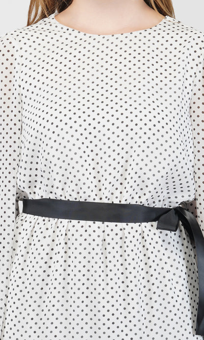 Polka Dot Charm Tiered A-Line Dress